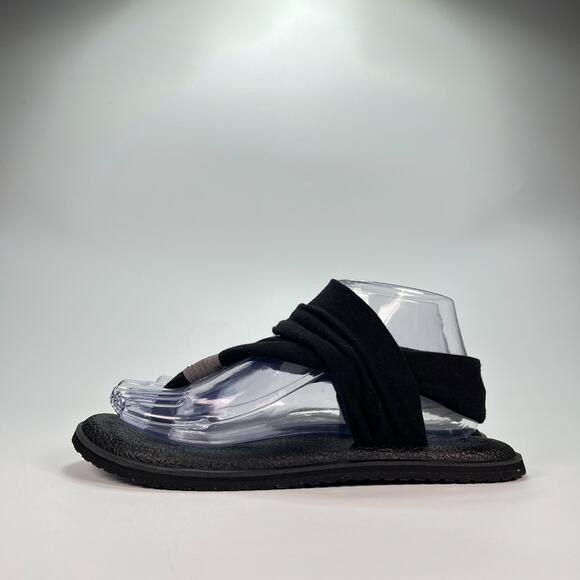 Sanuk Yoga Sling 2 Black Comfortable Casual Sandals SWS10001 Women's Size 7 - Picture 4 of 9